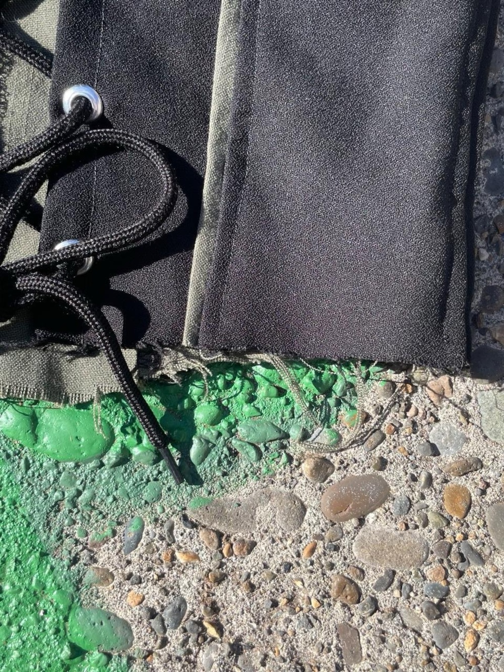 Y2K Black & Olive Lace Up Corset Utility Tank Top Size S/M - Picture 5 of 7
